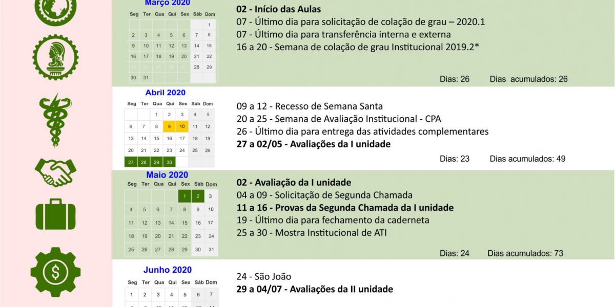 Calendário Acadêmico 2020.1